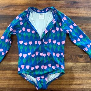 Hanna Andersson Blue and Pink Tulip Rashguard